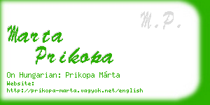 marta prikopa business card